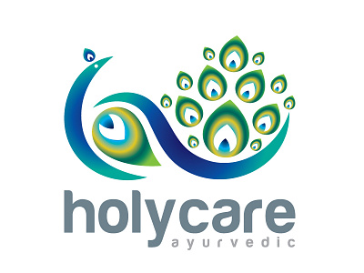 Holycare Ayurvedic Logo Design ayurvedic brand care creative design health holycare identity logo peacock