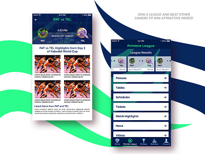 Sportz League - Primiere League app concept create design fantasy kabaddi league primiere sport sportz team