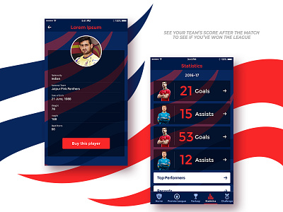 Sportz League - Statistics app concept create design fantasy kabaddi league primiere sport sportz team