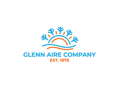 Glenn Aire Company Logo Design aire beautiful company conditioner design flakes glenn identity logo minimalist professional sun