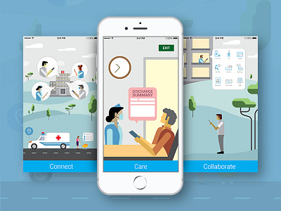 Welcome Screens Therapy App app creative design doctors hospital illustration patients screen screens therapy welcome