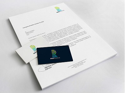 Deep Resolve - Logo Design Stationery Mockup brand corporate creative cyber deep design identity logo mockup resolve security stationery