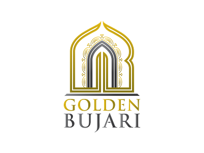 Golden Bujari Logo Design beautiful black brand bujari company concept corporate creative design gate gold golden icon identity logo minimalist modern professional vector