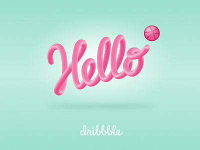 Hello Dribbble! debut design first shot graphic handlettering hello lettering