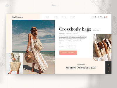 Larthanina bags clean clean layout design ecommerce fashion homepage shop store ui ux web design woman
