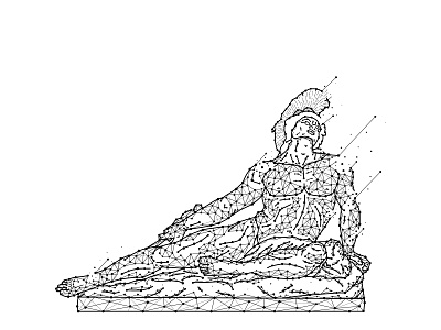 Achilles abstract achilles art concept design geometric greek gods illustration mythology polygonal statue