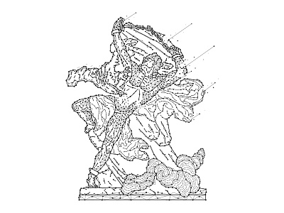 Prometheus abstract art concept design eagle fire geometric greek gods illustration mythology polygonal statue