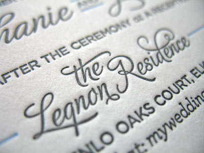 Residence gray invitations letterpress residence typography