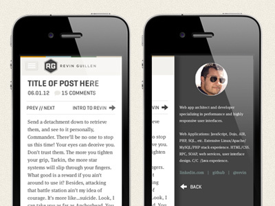 Intro Peek iphone mobile responsive ui web