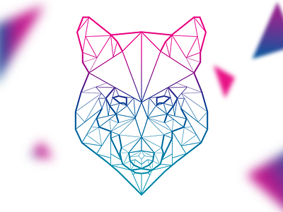 Wolfie art geometric gradient line polygon wolf