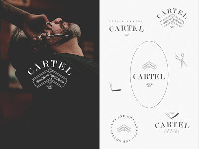 Logo Design for a Barbershop — Cartel barber logo barbershop brand and identity branding cut design identity lettermark logo logotype mark shave symbol