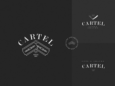 Logo Design for an Cartel Barbershop barbershop black and white brand identity branding clean design emblem lettermark logo logotype mark minimal symbol