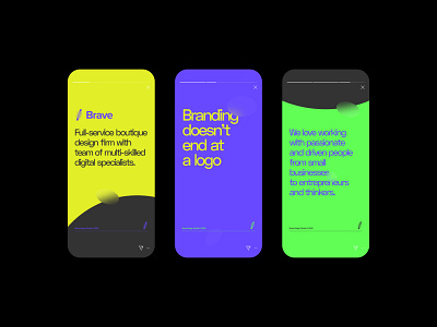 Instagram Stories for Brave Design Studio agency blur brand brand identity brandbook branding brave colorful highlights instagram stories kapustin