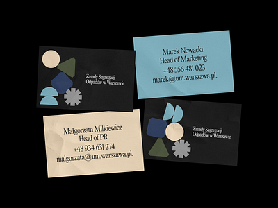 Zasady Segregacji Odpadów w Warszawie branding business cards kapustin logo rebrand recycling redesign symbols trash