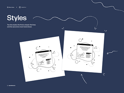 Two line styles ✨ design digital illustration kapustin landing linear lines outline project sketch styles vector web