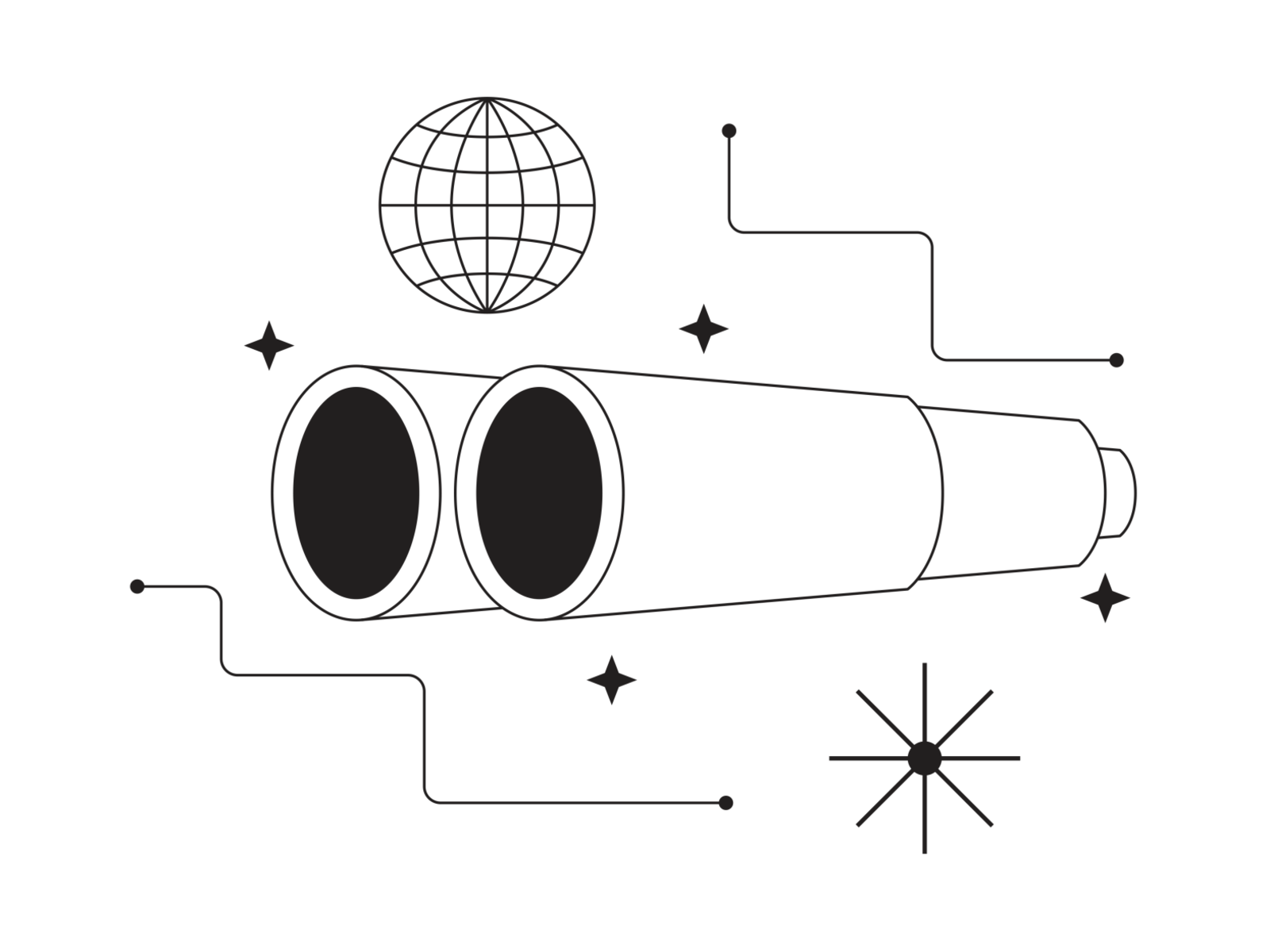 Binoculars from Tokyo Illustrations 1.0 ⛩ binoculars design digital illustration kapustin linear look outline see tokyo ui ux vector watch