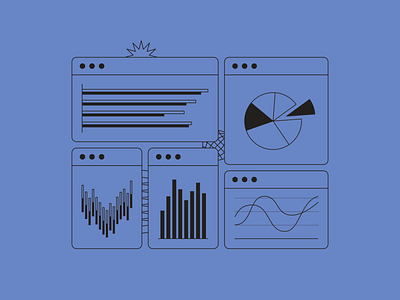 Graphs illustration from Tokyo Illustrations 2.0 ⛩ chart design digital graphs illustration kapustin linear outline pie tokyo vector