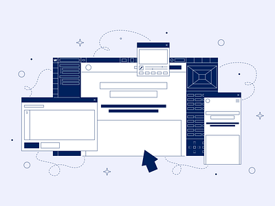 Home Page Illustration for Flygh Media 💻 client custom design development digital illustration interface kapustin linear outline tokyo ui ux vector webflow