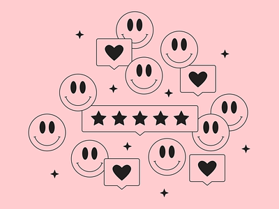 Feedback 💜 2d design digital feedback grade heart illustration interface illustrations kapustin like linear outline rating smile stars tokyo ui illustrations vector