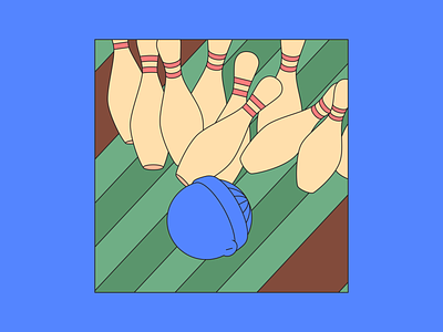 Bowling 2d 3d avatar blender bowling design digital illustration kapustin outline spin vector