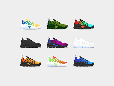 Sneakers Collection /1/ air color fashion gradient illustration nike shoes sneakers vapormax