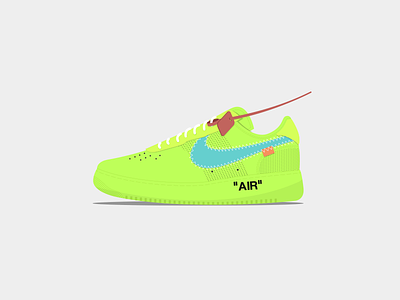 Nike Air Force 1 x Off-White abloh air design force illustration nike off white shoes sneakers vector virgil