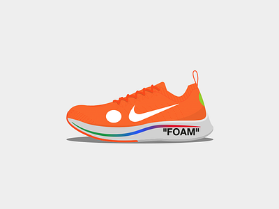 Nike x Off-White Zoom Fly Mercurial Flyknit abloh design flyknit illustration mercurial nike off white shoes sneakers vector virgil