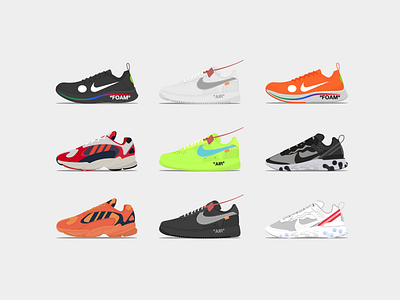 Sneakers Collection /4/ abloh adidas air design force illustration mercurial nike off white sneakers vector virgil