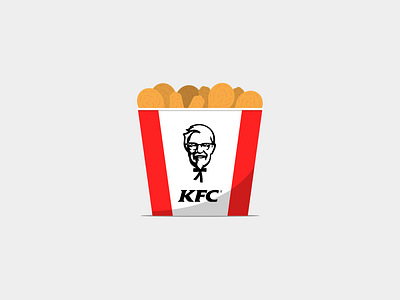 KFC chiken color design flat food illustration kfc vector