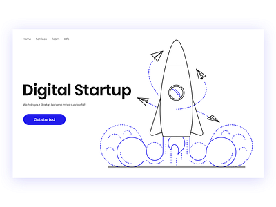 Digital Startup business design digital illustration landing page startup ui vector