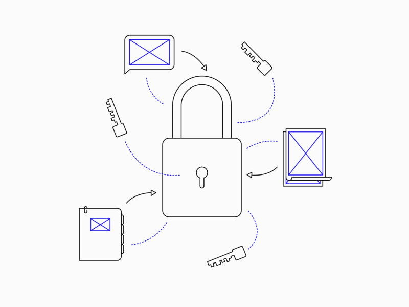 Security Control 2d 2d animation after effect animatio buisness cloud storage digital illustration lock outline security control startup vector