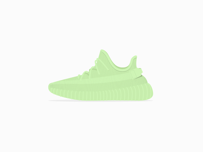 Yeezy Boost 350 V2 Glow 2d 2d animation 350 adidas after effects animation boost design drop fashion glow illustration kanye sneakers v2 vector yeezy