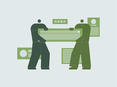 Team Work 2d builder business character color design digital green illustration start up team vector website work