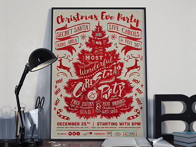 Illustrated Christmas Party Invitation