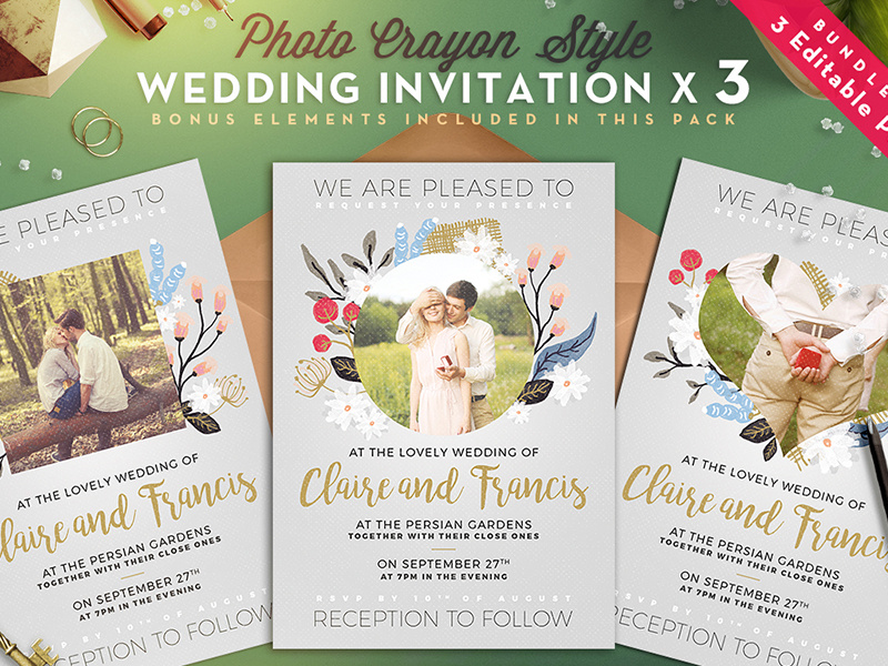 Photo Crayon Wedding Invite I crayon party love wedding item wedding template invitation design wedding invitation wedding floral postcard save the date