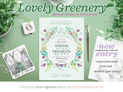 Lovely Greenery Wedding Card II