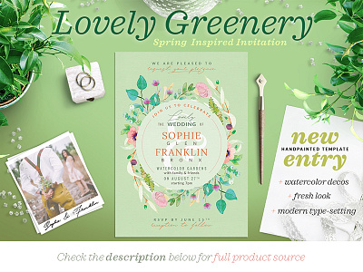 Lovely Greenery Wedding Card III