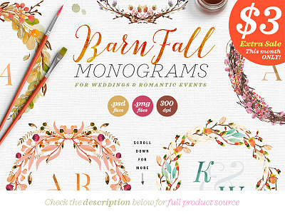 8 Barn Fall Wedding Monograms VII