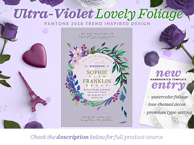 Ultra-Violet Lovely Foliage Invite I