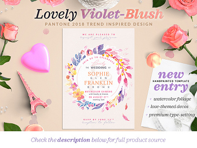 Lovely Violet-Blush Invite I