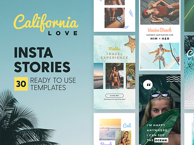 Instagram Stories - California Love apparel beach blog branding california fashion insta instagram social media story template tropical
