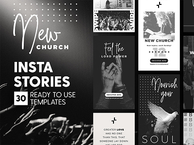 Instagram Stories - New Church Ed black branding church event insta instagram minimal modern religion social media story template