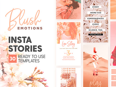 Instagram Stories - Blush Emotions blush branding feminine instagram love pastel pink romantic rose story summer template