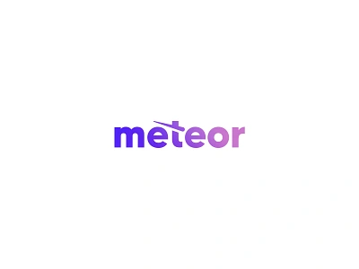 Meteor Word-Mark branding clean creative design gradient logo logo design meteor meteor logo meteorite minimal modern simple space spacex