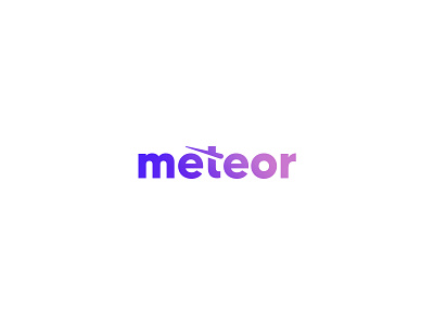 Meteor Word-Mark branding clean creative design gradient logo logo design meteor meteor logo meteorite minimal modern simple space spacex