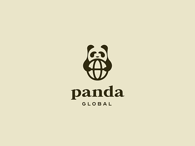 Panda + Globe clean creative design logo logo design minimal modern panda panda logo simple
