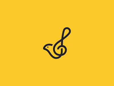 Bird + Treble Clef bird combination creative icon lines minimal music simple treble clef