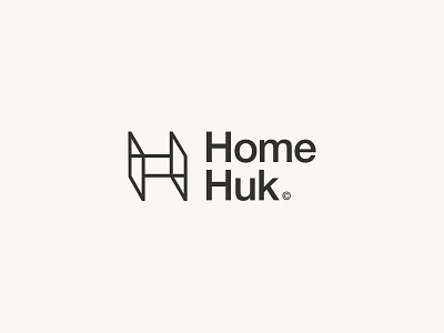 HomeHuk branding clean designing h identity illustrator initial letter logo minimal simple