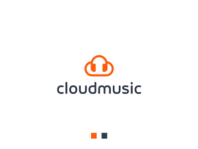 Cloud + Headphones clean clever cloud creative headphones logo modern music simple