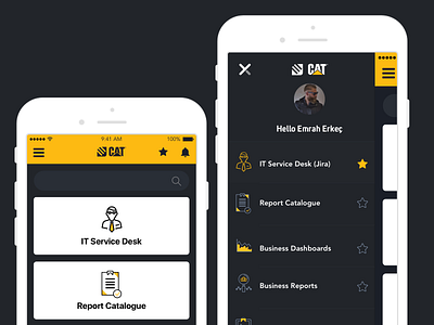 Borusan Mobil and Dashboard app black design ios ui ux yellow